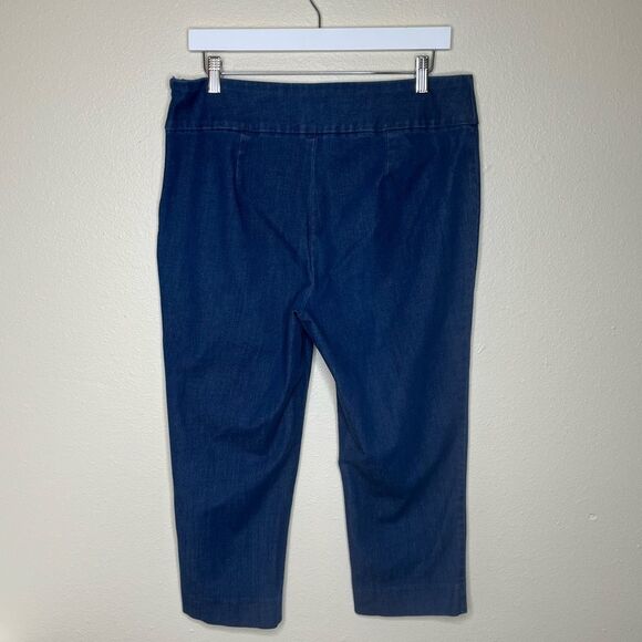 Boston Proper Blue Denim Cropped Jeggings Side Zip Skinny Jeans Women Size 14 - Picture 7 of 13